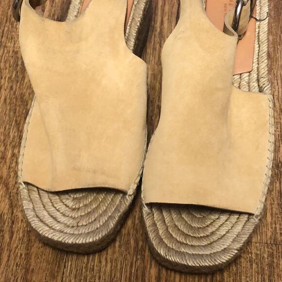Rag & Bone Calla Tan Sand Suede Wedge Espadrille Sandals Size 8 (38) - Picture 7 of 16